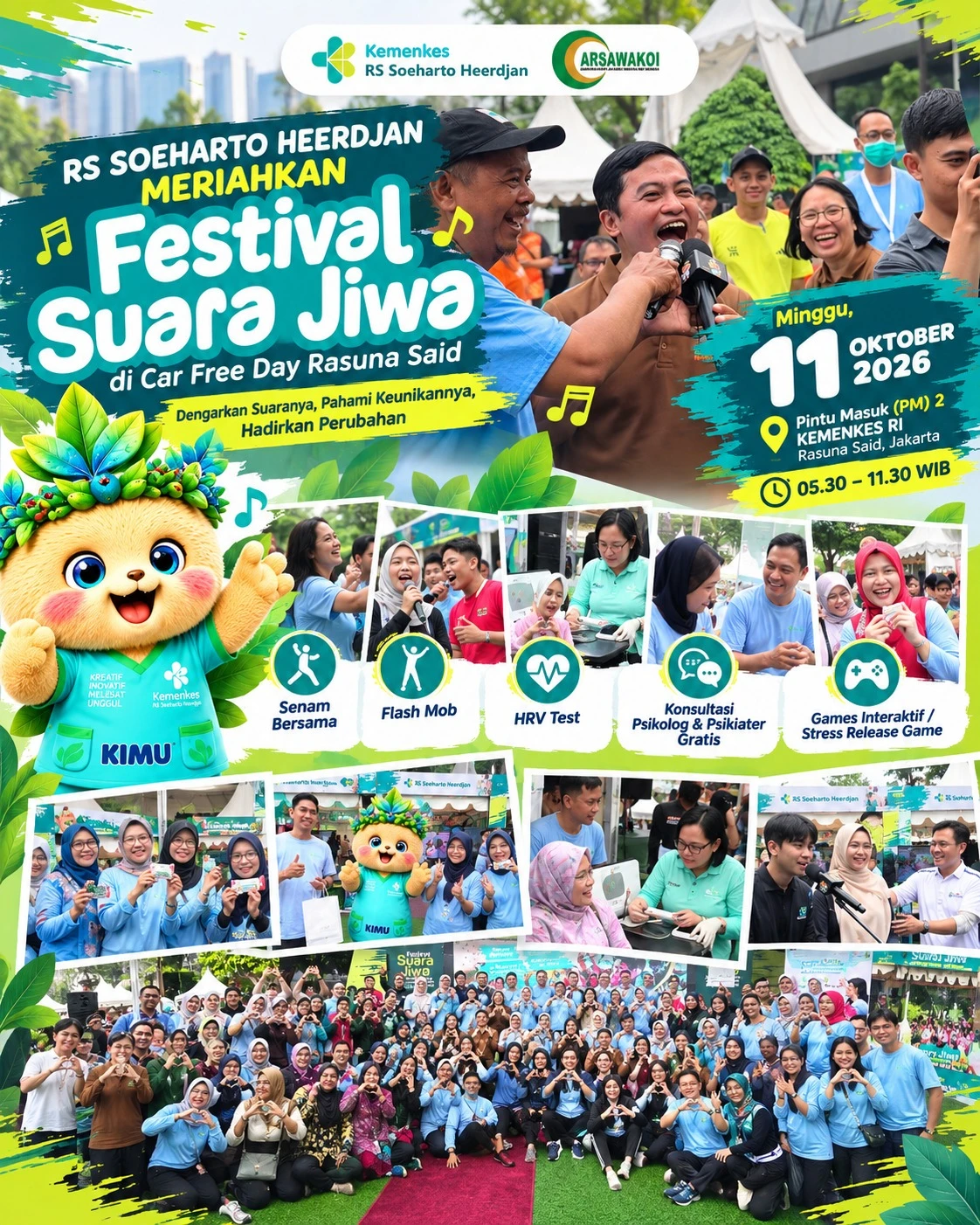 RS Soeharto Heerdjan Hadirkan Layanan Kesehatan Jiwa dalam Festival Suara Jiwa di Car Free Day Rasuna Said